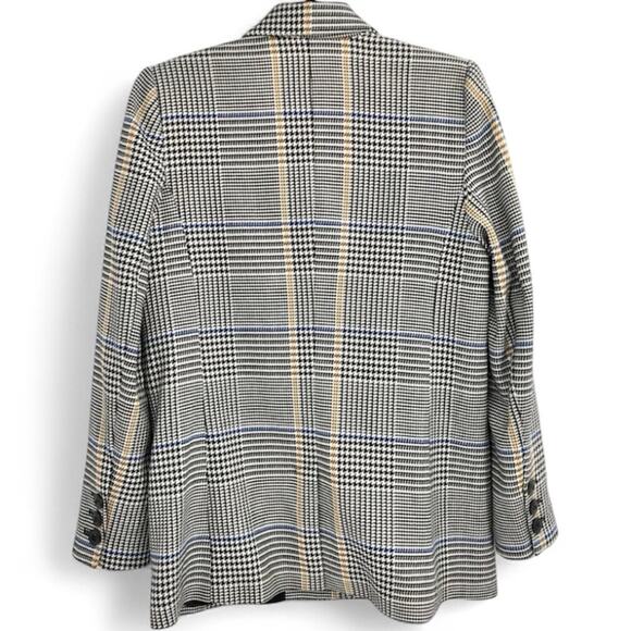 ANINE BING Madeleine Houndstooth Plaid Blazer Black Yellow & Blue M - Picture 8 of 10